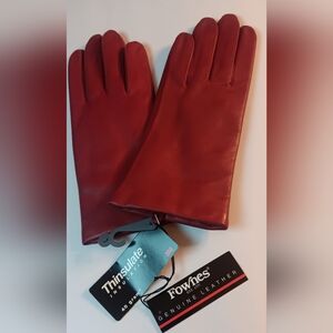 WOMEN'S THINSULATE LEATHER GLOVES, BURGUNDY, LARGE. SkuSL3